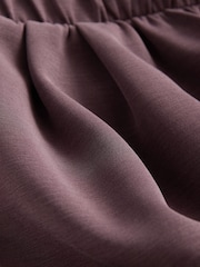 Plum Purple Slinky Supersoft Jersey Wide Leg Pull On Trousers - Image 8 of 8
