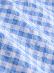 Azul/branco - Calças largas xadrez texturizadas - Imagem 7 de 7