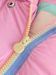 Little Bird by Jools Oliver Multi Shower Resistant Pastel Rainbow Longline Padded Coat - Image 12 of 13