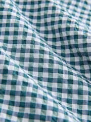 Blue/Green Textured Gingham Wide Leg Trousers - Image 6 of 6