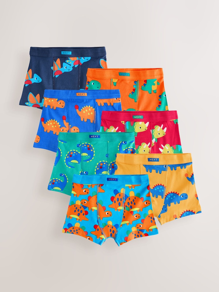 Multi Dinosaur Soft Waistband Trunks 7 Pack (1.5-10yrs) - Image 1 of 11
