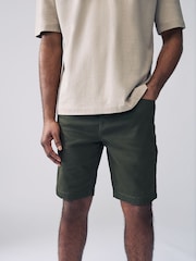Khaki Green Motionflex 5 Pocket Chino Shorts - Image 1 of 10