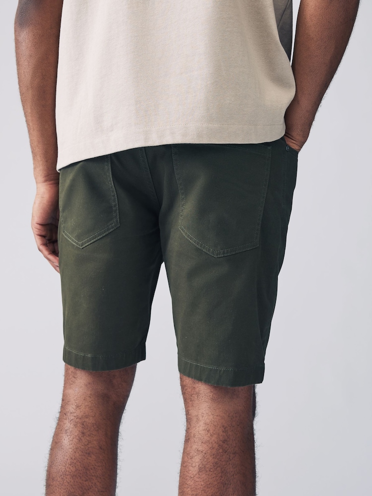 Khaki Green Motionflex 5 Pocket Chino Shorts - Image 2 of 6 Khaki Green Motionflex 5 Pocket Chino Shorts - Image 2 of 6