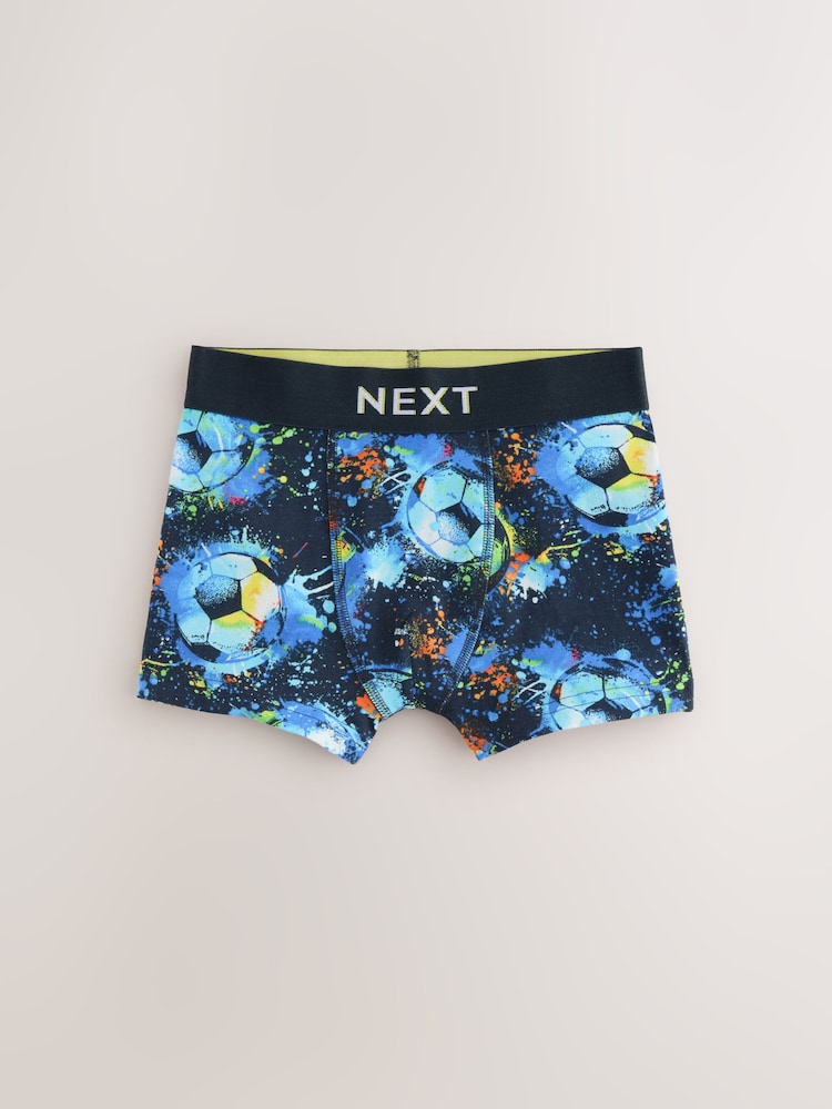 Blue Football Print Boxers 5 Pack (2-16yrs) - Image 2 of 9