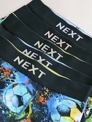 Blue Football Print Boxers 5 Pack (2-16yrs) - Image 8 of 9