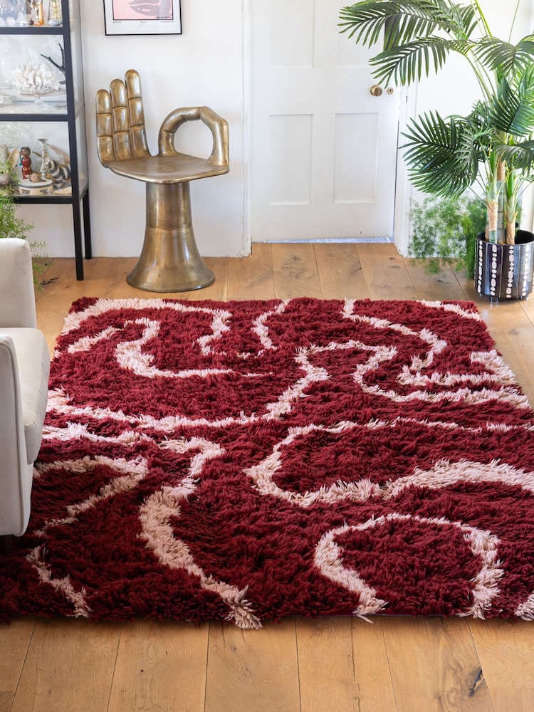 Rockett St George Red Shaggy Berber Rug - Image 1 of 4