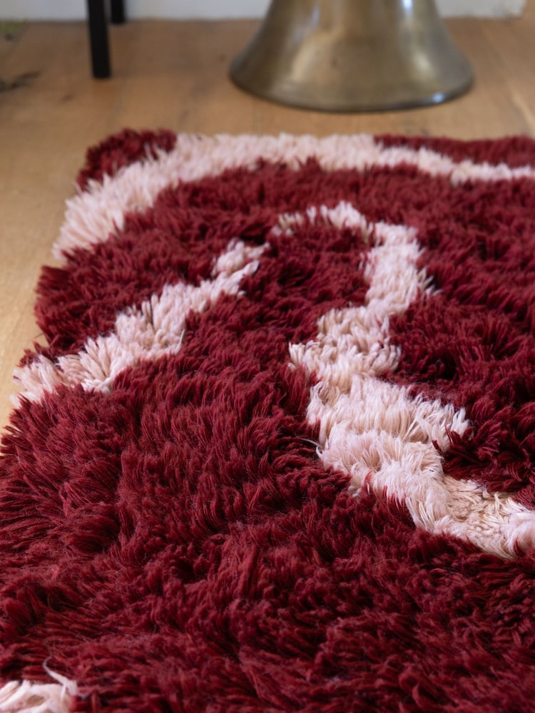 Rockett St George Red Shaggy Berber Rug - Image 2 of 4
