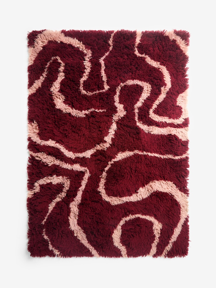 Rockett St George Red Shaggy Berber Rug - Image 4 of 4
