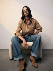 Taupe Brown Faux Suede Shacket - Image 1 of 8