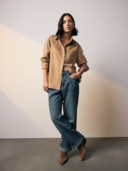 Taupe Brown Faux Suede Shacket - Image 2 of 8