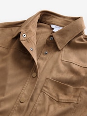 Taupe Brown Faux Suede Shacket - Image 7 of 8