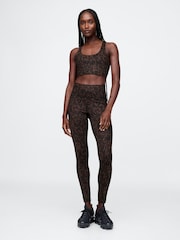 Gap Brown Leopard Print Power Medium Impact Sports Bra - Image 3 of 5