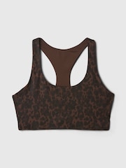 Gap Brown Leopard Print Power Medium Impact Sports Bra - Image 4 of 5