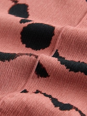 Pink/Black Flutter Sleeve Textured Smart Top - Image 6 of 7