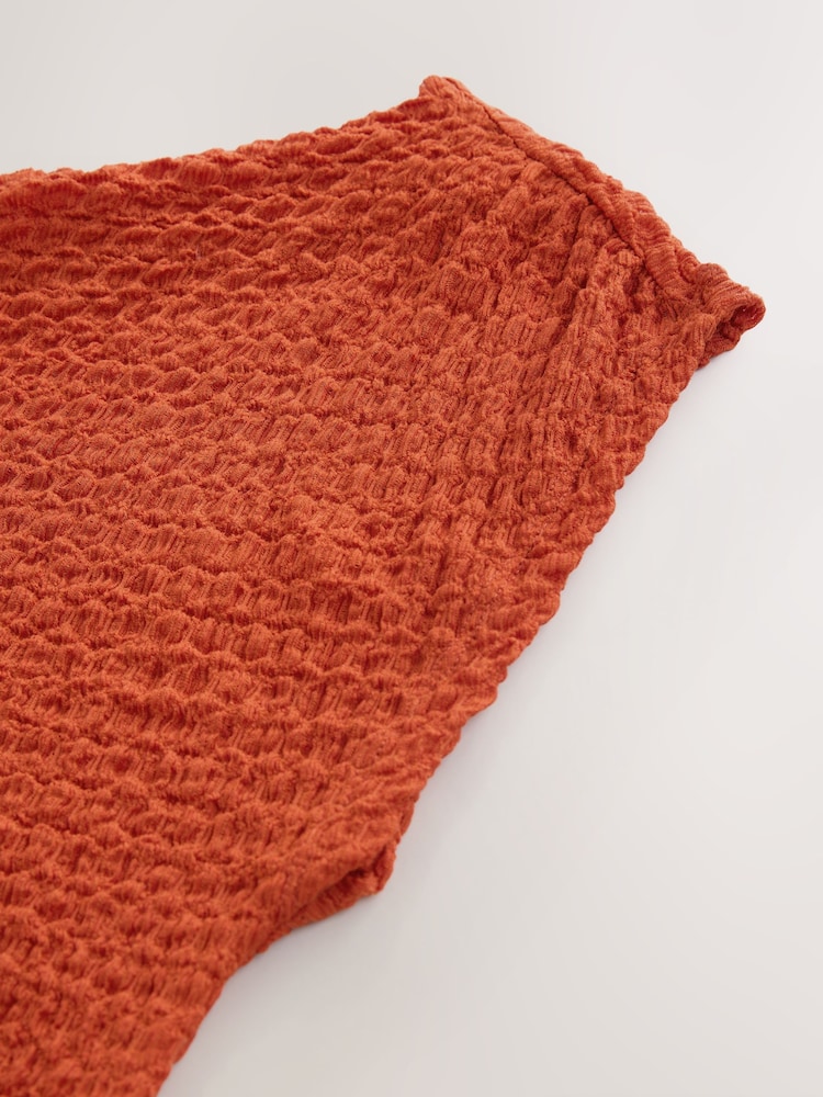 Orange Texture Off Shoulder Sleevless Top - Image 3 of 3