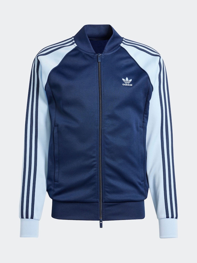adidas Originals Blue/Navy Adicolor Classics Super Star Track Top - Image 7 of 7