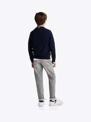 Tommy Hilfiger Blue Regular Fit 1985 Monotype 100% Cotton Jumper - Image 3 of 5