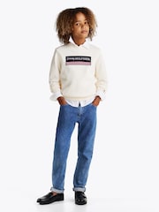 Tommy Hilfiger Cream Regular Fit 1985 Monotype 100% Cotton Jumper - Image 1 of 6