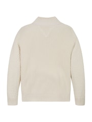 Tommy Hilfiger Cream Flag Cable Turtleneck 100% Cotton Jumper - Image 5 of 5