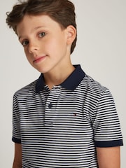 Tommy Hilfiger Blue Regular Fit Short Sleeves 100% Cotton Polo Shirt - Image 3 of 5