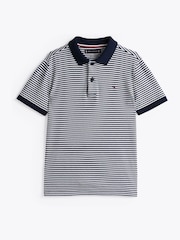 Tommy Hilfiger Blue Regular Fit Short Sleeves 100% Cotton Polo Shirt - Image 4 of 5