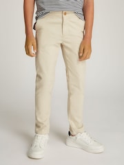 Кремовый - Tommy Hilfiger Слим фит 1985 Мягкая твилл брюки чинос - Image 1 of 5