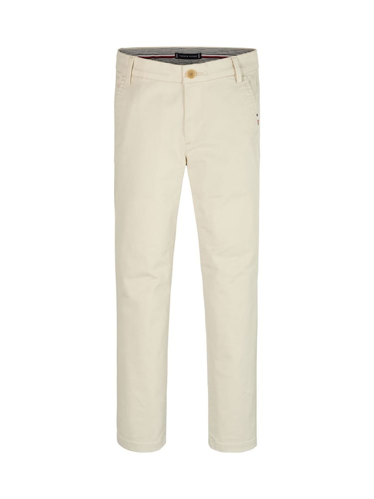 Tommy Hilfiger Cream Slim Fit 1985 Soft Twill Chino Trousers - Image 4 of 5