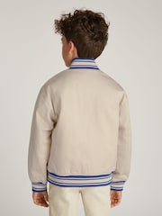 Tommy Hilfiger Cream Cotton Varsity Jacket - Image 2 of 5