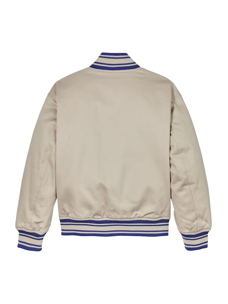 Tommy Hilfiger Cream Cotton Varsity Jacket - Image 5 of 5