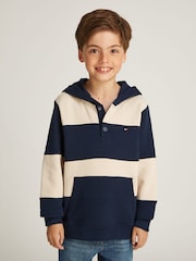 Tommy Hilfiger Natural Regular Fit Striped 100% Cotton Hoodie - Image 1 of 5