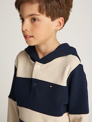 Tommy Hilfiger Natural Regular Fit Striped 100% Cotton Hoodie - Image 3 of 5