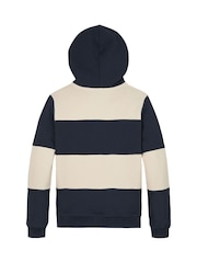 Tommy Hilfiger Natural Regular Fit Striped 100% Cotton Hoodie - Image 5 of 5