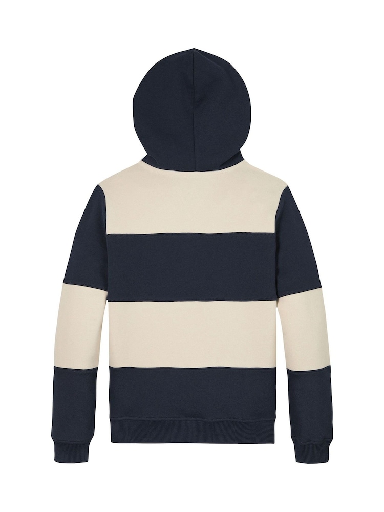 Tommy Hilfiger Natural Regular Fit Striped 100% Cotton Hoodie - Image 5 of 5