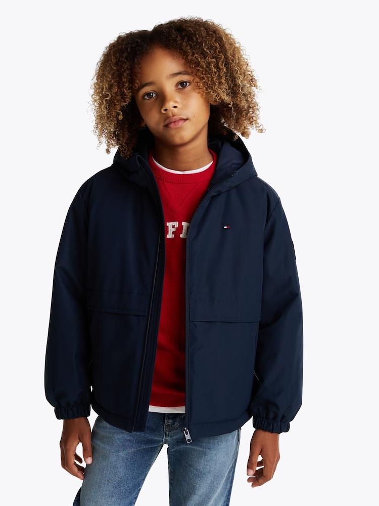 Tommy Hilfiger Blue Padded Hooded Jacket - Image 1 of 6