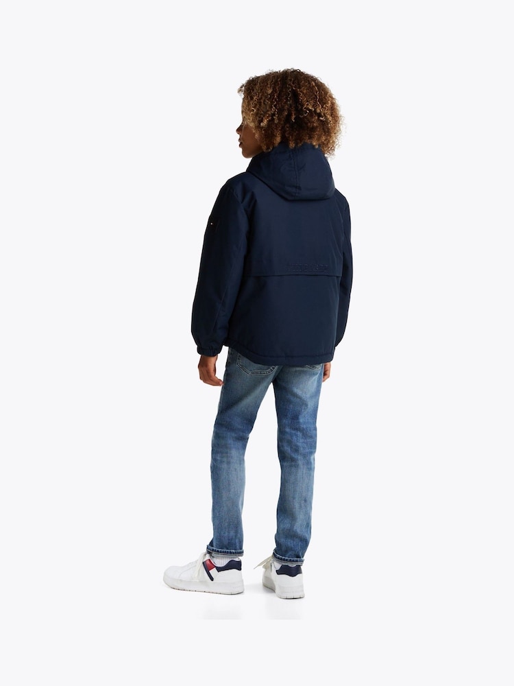 Tommy Hilfiger Blue Padded Hooded Jacket - Image 3 of 6