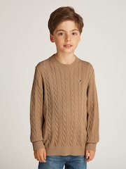 لون طبيعي - كنزة Fitessential بتصميم قياسي من Tommy Hilfiger - صورة 1 من 5
