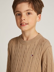 لون طبيعي - كنزة Fitessential بتصميم قياسي من Tommy Hilfiger - صورة 3 من 5
