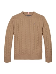لون طبيعي - كنزة Fitessential بتصميم قياسي من Tommy Hilfiger - صورة 4 من 5