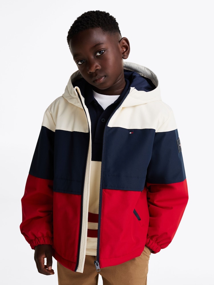 Tommy Hilfiger Blue Padded Hooded Jacket - Image 1 of 6