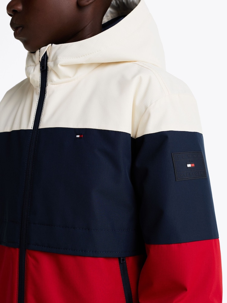 Tommy Hilfiger Blue Padded Hooded Jacket - Image 3 of 6