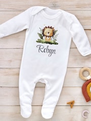 Personalised Lion Cub 100% Cotton Sleepsuit by Little Years - Image 3 of 4