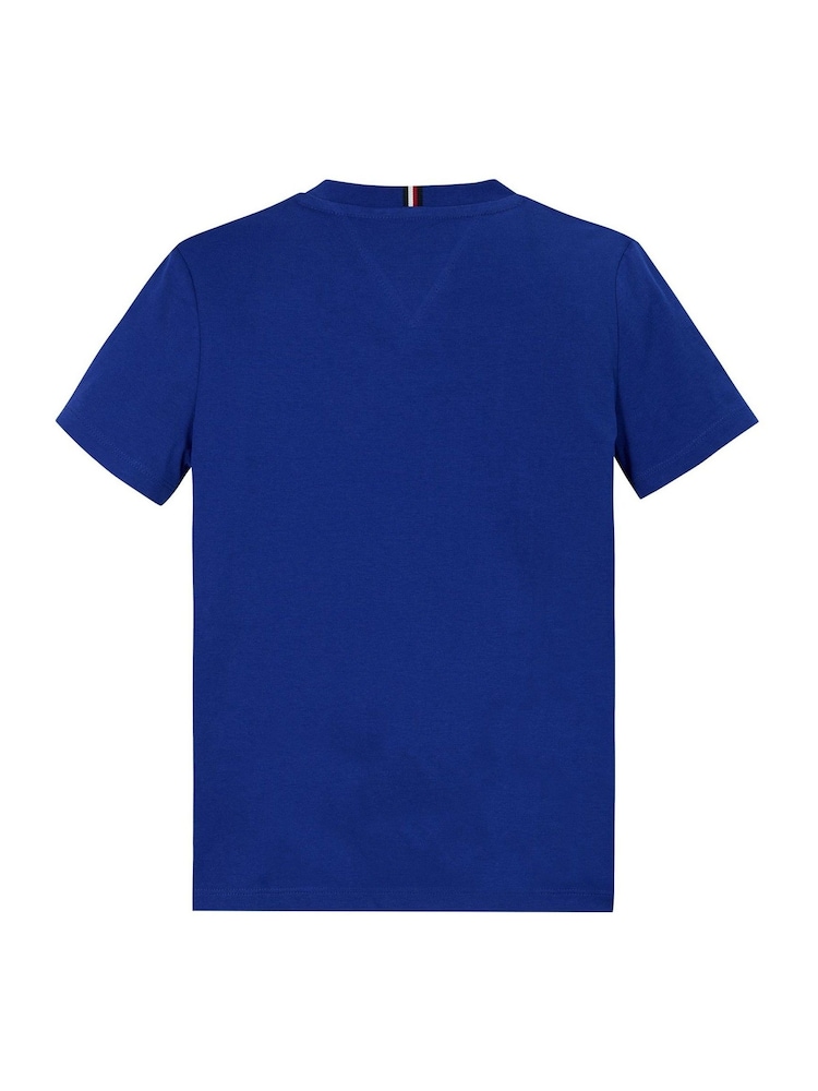 Tommy Hilfiger Blue Regular Fit 100% Cotton T-Shirt With Waving Flag - Image 5 of 5