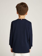 Tommy Hilfiger Blue 1985 Regular Fit Monotype Long Sleeves 100% Cotton T-Shirt - Image 2 of 5