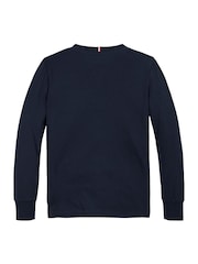 Tommy Hilfiger Blue 1985 Regular Fit Monotype Long Sleeves 100% Cotton T-Shirt - Image 5 of 5