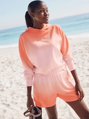 Coral Pink Ombre Graphic Shorts - Image 1 of 7