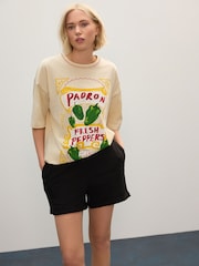 Negro - Pull-On Supersoft Jersey Jort Mid Length Shorts - Imagen 1 de 9