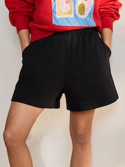 Negro - Pull-On Supersoft Jersey Jort Mid Length Shorts - Imagen 7 de 9