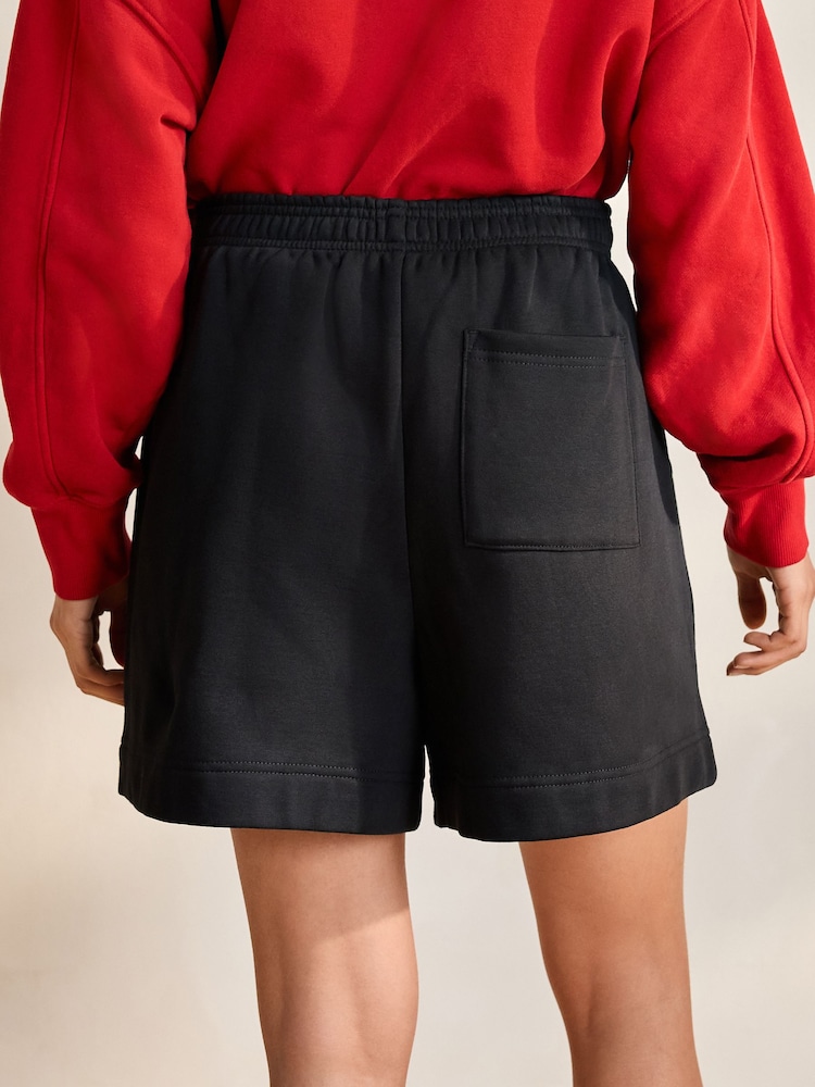 Black Pull-On Supersoft Jersey Jort Mid Length Shorts - Image 8 of 9