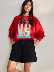 Negro - Pull-On Supersoft Jersey Jort Mid Length Shorts - Imagen 9 de 9