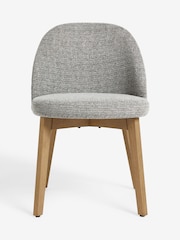 Set of 2 Tweedy Plain Mid Grey Tweedy Plain Preston Light Wood Leg Dining Chairs - Image 5 of 10